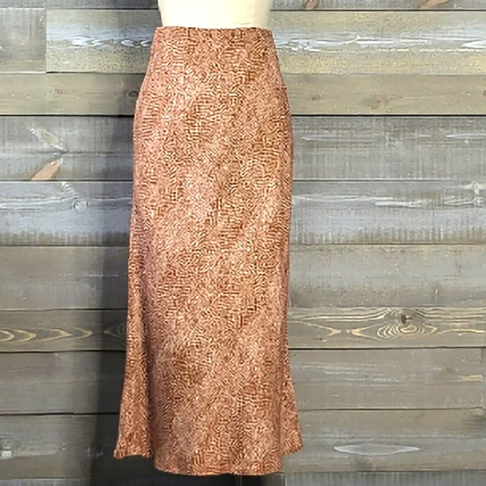 a new day Animal Print Elastic Waist Flowy Midi Skirt